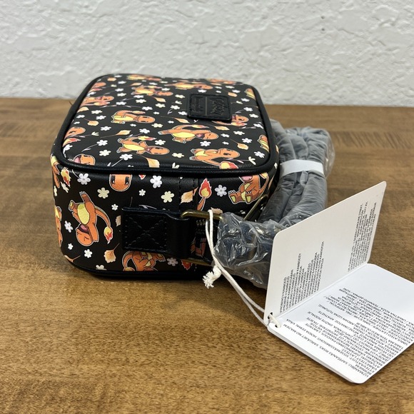 Loungefly Pokemon Charmander Black Floral Crossbody Bag NWT - Picture 11 of 13